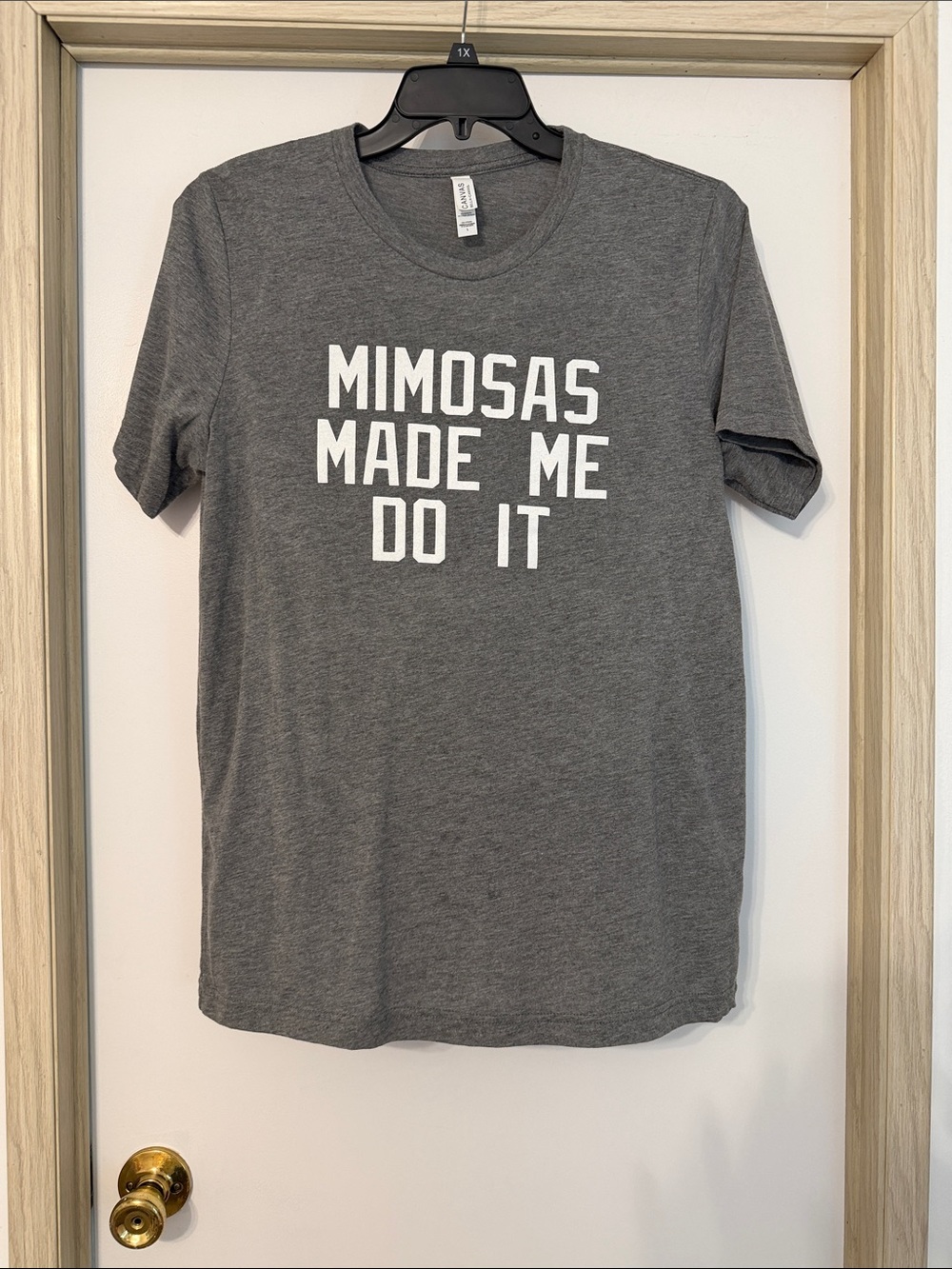 Gray Graphic Tee "Mimosas Made Me Do It"